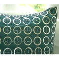 thumbnail image 2 of The HomeCentric Euro Sham Pillow Cover Teal Blue Euro Size Pillow Covers Pack of 2 26x26 inch (65x65 cm) Silk Euro Pillow Shams Circles & Dots Sequins Embellished Euro Pillow - Teal N Silver Rings, 2 of 4