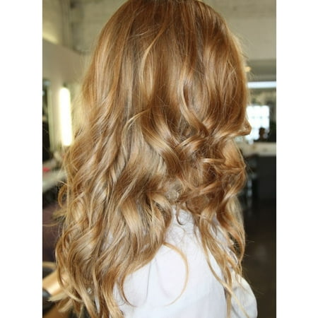 Silky Wavy Hair Extensions Synthetic 18 Inch Clip Golden Blonde