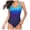 Blue, variant on Womens Color Block Print One Piece Swimsuits Athletic Training Swimwear Full Coverage Bathing Suits