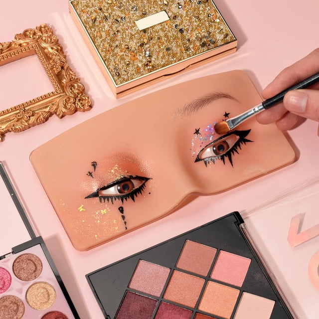 Placa facial de silicona BAMTTOO para práctica de maquillaje con cepillos