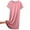 Pink, variant on Plus Size Nightgowns for Women Casual Home Leisure Short Sleeve Crewneck Sleep Dress Sleepwear Light Green 3XL