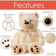 thumbnail image 4 of Joon Big Teddy Bear - Fluffy Faux Fur, Ribbon & Bow Signature Footprints- Huggable & Lovable Joy - Ideal Gift for Baby Showers, Loved Ones – Perfect Big Cuddly Plush Toy Companion, 28 Inches, Cream, 4 of 7