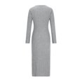 thumbnail image 5 of fatyb Knit Dresses for Women Split Long Sleeve Bodycon Dresses S-5xl Womens Casual Sweater Maxi Dresses, 5 of 7