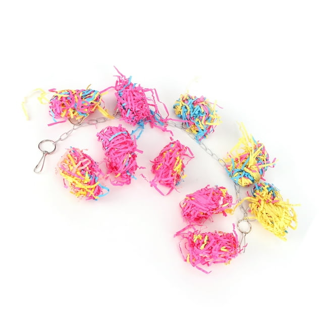 Juguete para pájaros, cuerda de papel de arena, decoración colgante de pájaros colorida, juguetes para masticar pájaros construidos para profesionales Jadeshay A