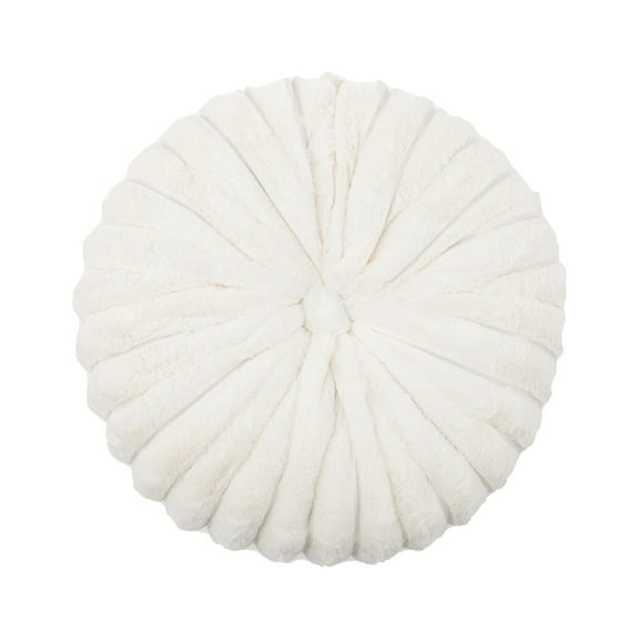 Round Throw Pillow Soft Faux Fur Decorative Pillow Small Pumpkin Throw Pillow for Living Room Sofa Bed