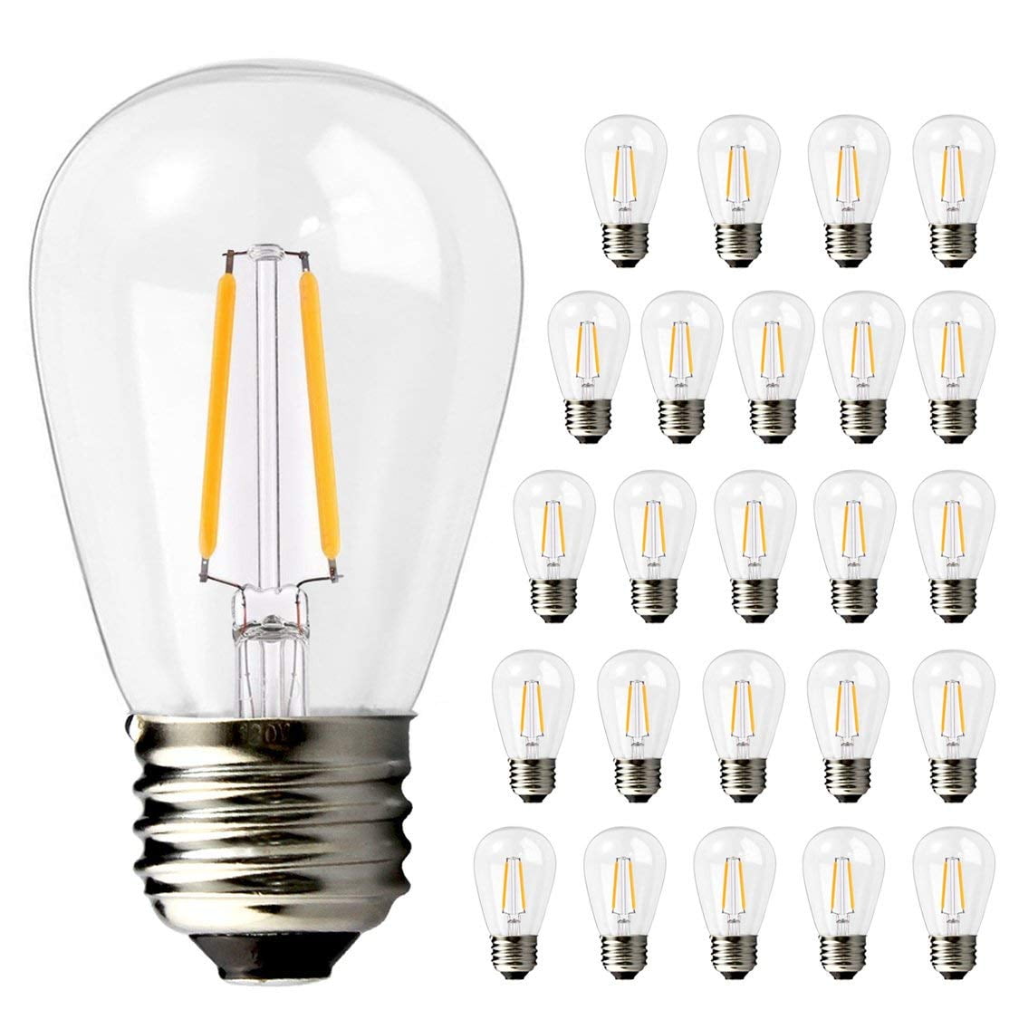 2W S14 LED Filament Light Bulbs - for Commercial Outdoor String Lights ...