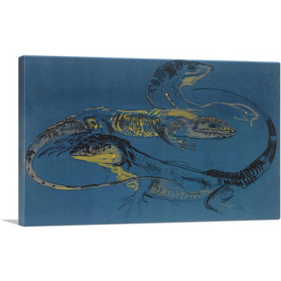 ARTCANVAS Komodo Lizards 1890 Canvas Art Print by Theo Van Hoytema - Size: 18" x 12" (1.50" Deep)