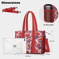 thumbnail image 5 of Teacher Tote Bag,Red Footballs on Blue Pattern Teacher Utility Tote Bag,Large Work Tote Bags for Women with Multiple Pockets,Top Zipper Closure,13.8x10.6x6.7 Inch, 5 of 5