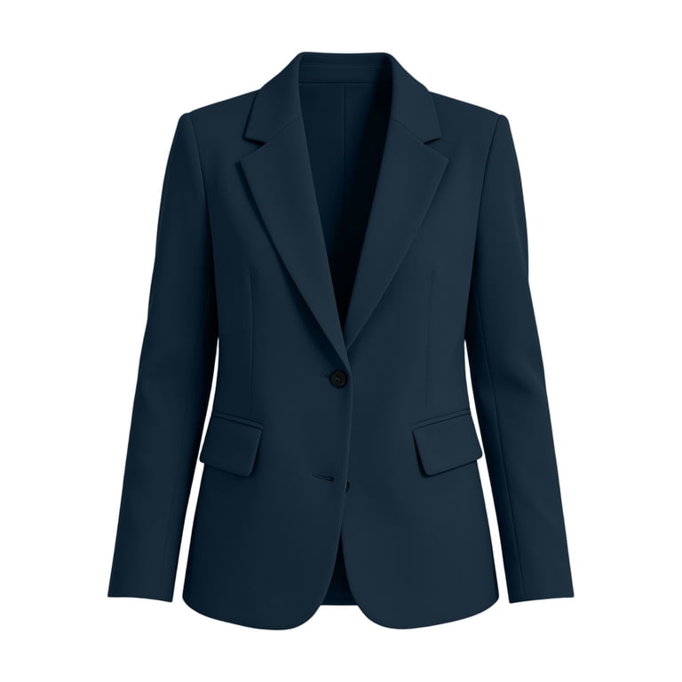 ladies navy dress jacket Stamzod Womens Blazers Dressy Casual Long Sleeve with Pockets Lapel Office Work Blazer for Women C XL COLOR_TURQUOISE