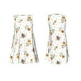 thumbnail image 7 of Fotbe Bees And Flowers Pattern Women’s Summer Tank Midi Dress – Sleeveless A-Line Dress, Floral T-Shirt Dress, Casual Flowing Beach Sundress, 7 of 7