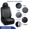 thumbnail image 4 of Fundas de Asiento para Auto Skechers Lujo Piel Sintética Impermeable Gris, 4 of 8