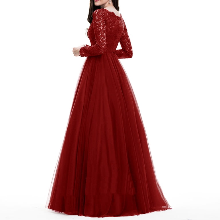 chinese dress ladies Poly USA 9626 - Long Mesh A-Line Dress main image 0