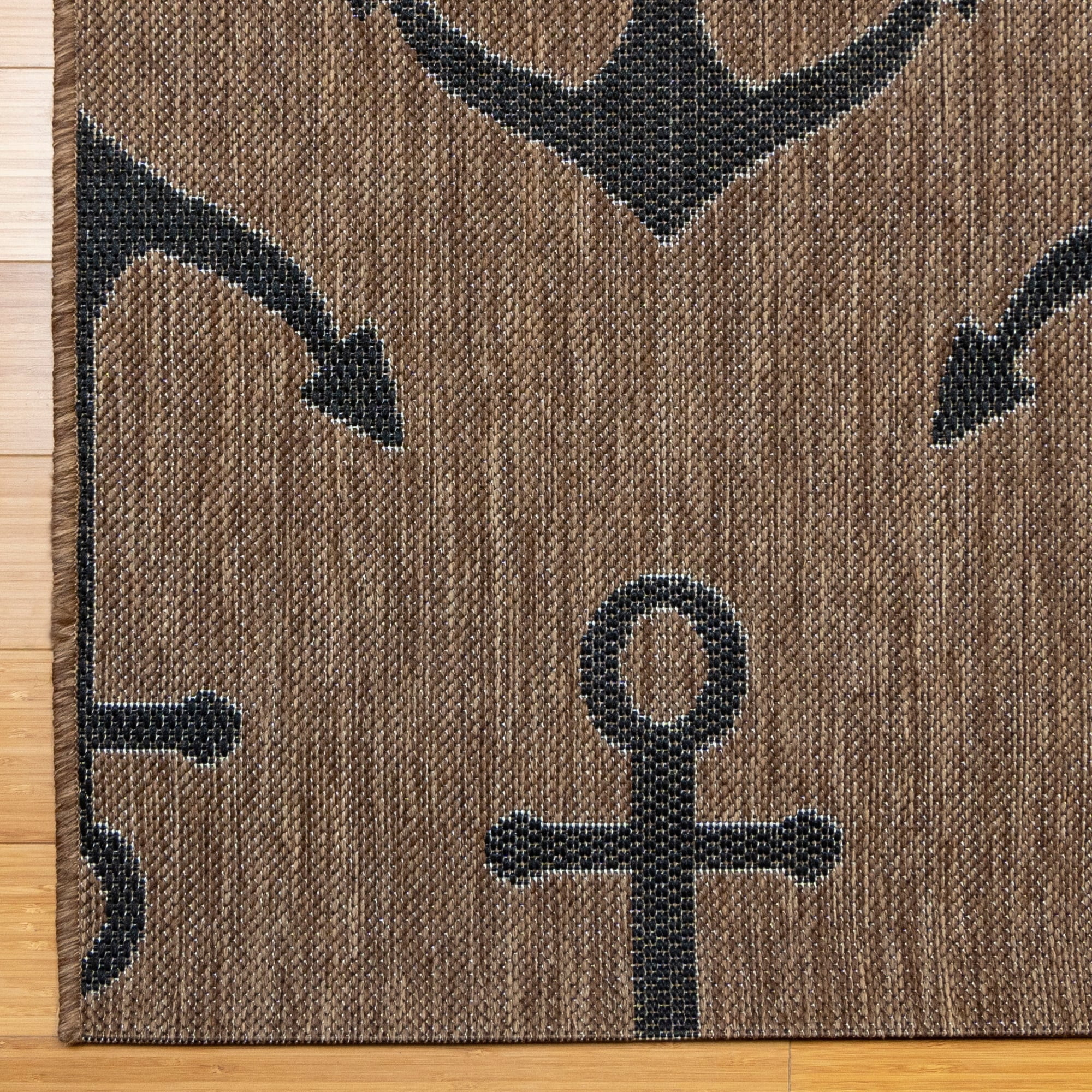 Gertmenian Paseo Maritime Havana Brown Nautical Anchor Indoor/Outdoor Area Rug 8'9" x 13'1" 9' x 12'