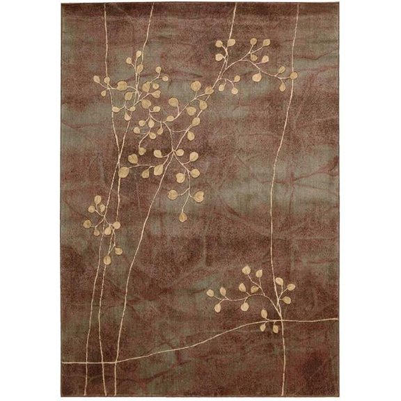 4' X 6' Brown Floral Power Loom Area Rug