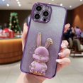 thumbnail image 1 of Para iphone 11 12 Mini Pro Max 12Pro Funda CNY 3D Lucky Rabbit Gradient Glitter Brillante Chapado TPU Soporte Cubierta, 1 of 4