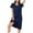 Navy, variant on dazeni Oversized Sleep Dress for Women Short Sleeve Nightgown with Pockets Loose Casual Crewneck Nightdress Soft Loungewers House Dress Navy S