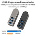 thumbnail image 4 of （Silver）Aluminum Alloy Rotating Usb3.0 Hub Splitter Usb Hub Splitter 3 Port Usb, 4 of 5