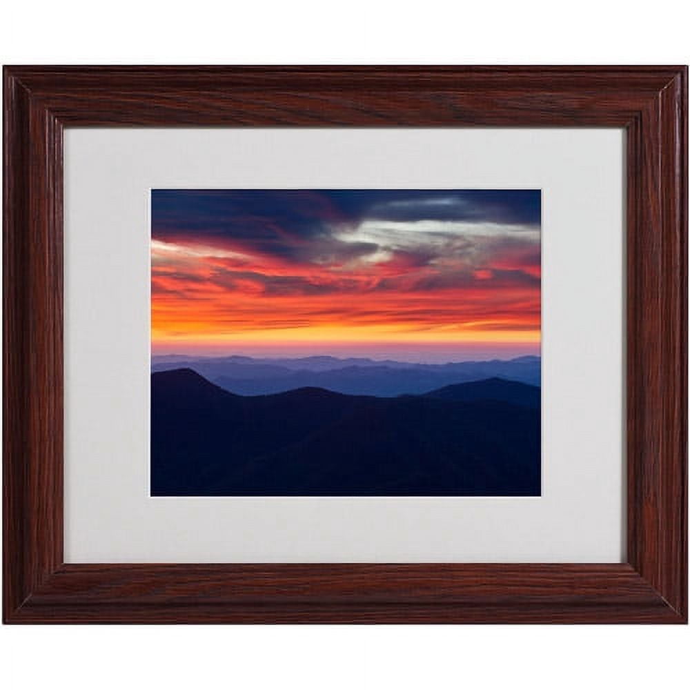 Trademark Fine Art "Mount Mitchell Sunset" Matted Framed Art by Pierre Leclerc