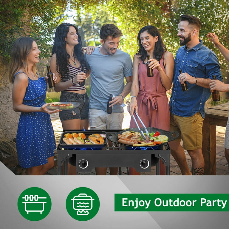 Ktaxon 2 Burner 150000 BTU Outdoor Cooker, Cast Iron Propane Stove