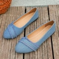 thumbnail image 4 of Denim Ballet Flat Shoes for Women Trendy Fringe Round Toe Nonslip Comfy Soft Sole Walking Shoes Casual Dressy Wedding Shoes Sky Blue Size 7.5, 4 of 7
