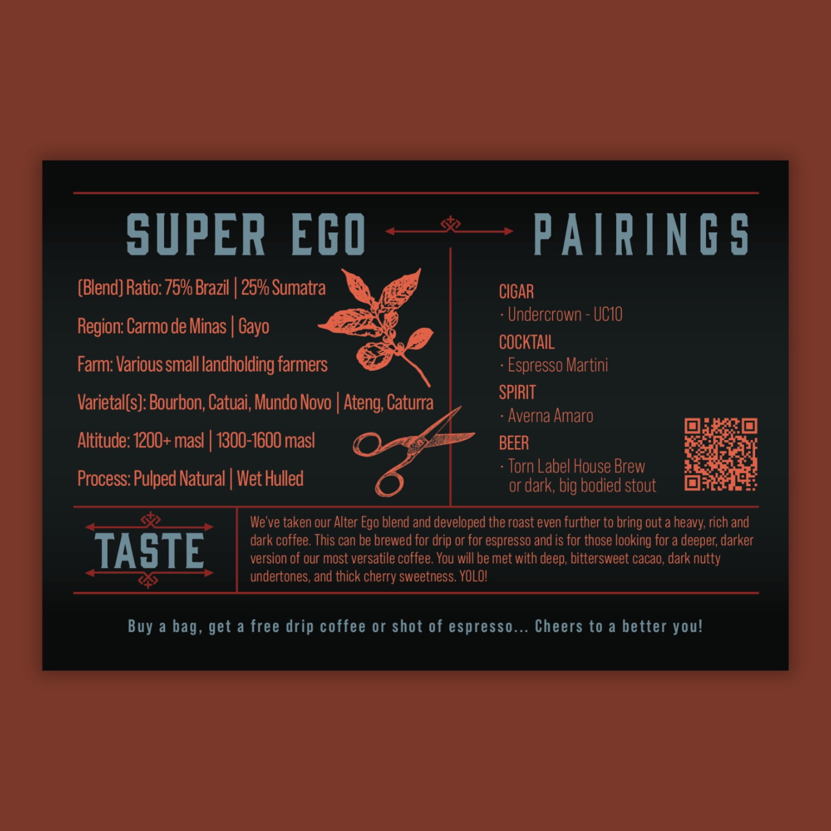 Super Ego | 12oz Whole Bean Dark Roast Coffee