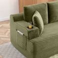 thumbnail image 5 of Boneless Sofa, 3-Seater Floor Couch with Cup Holders and Side Pockets, Corduroy Fabric No Assembly Sofa for Living Room or Dorm, 86.2 Inch, Green, 5 of 11