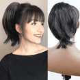 thumbnail image 4 of Peluca de cola de caballo, pelo corto y liso, pinza de peinado de seda de alta temperatura, accesorios para el cabello de cola de caballo, 4 of 6