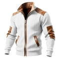 thumbnail image 5 of Ceisia Men's Solid Color Long Sleeve Stand-Up Zipper Flap Cargo Jacket Windbreaker CoatFeatures: 1.This coat mad e Gift, 5 of 5