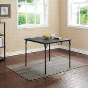 Mainstays 34" Resin Plastic Top Fold-in-Half Table, Rich Black