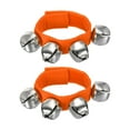thumbnail image 1 of Unique Bargains 2 Pcs Clochettes de Poignet, Clochettes à Grelots Clochettes de Cheville Instruments de Percussion Rythme Musical pour Fête Noël, Orange, 1 of 5