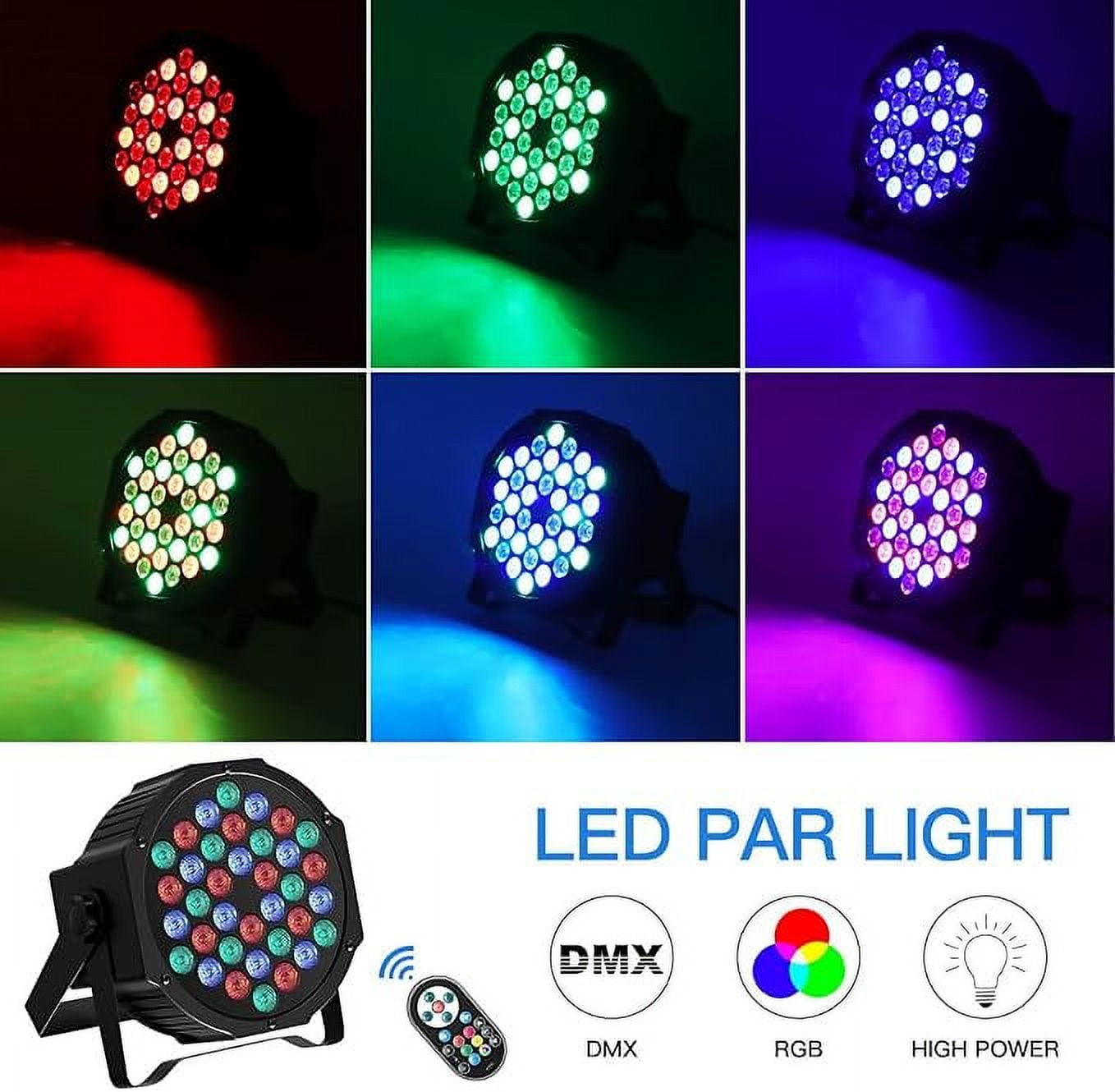 4Pack Stage Light 36 LED Par Lights, Rechargeable RGB Uplights with DJ Light Storage Bag for Christmas Halloween Music Party Disco Wedding