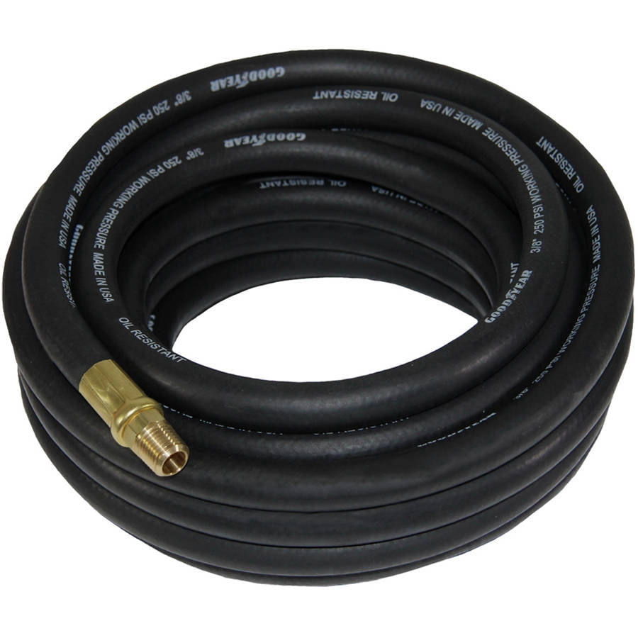Goodyear USA 2' 3/8" 250 PSI Oil Resistant Rubber Air Hose Pigtail Whip 3/8 NPT 