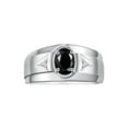 thumbnail image 1 of RYLOS Men's Rings Sterling Silver Classic 7X5MM Oval Gemstone & Diamond Ring Onyx October Birthstone Rings For Men, Men's Rings, Silver Rings, Size 9, 1 of 7