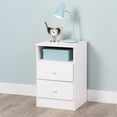 thumbnail image 2 of Wright Home Table de Chevet Moderne en Bois 2 Tiroirs Blanc, 2 of 6