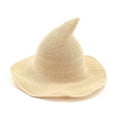 thumbnail image 5 of GDREDA Sun Hat Women Foldable Knit Pointed Witch Hat For Choice Witch Accessory，Beige, 5 of 5