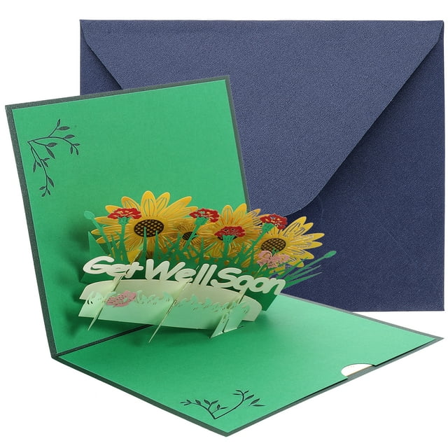 1Pc Creative Blessing Cards 3D Greeting Cards Get Well Soon Comfort Card