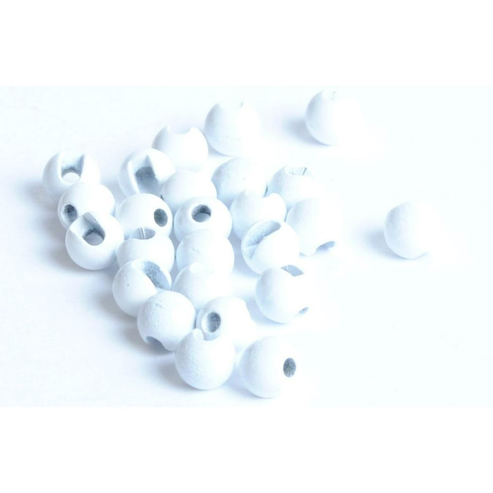 Slotted Tungsten Beads for Fly Tying 25 Pack (White, 2.4 mm (3/32"))