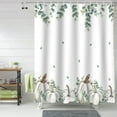 thumbnail image 2 of Fall Shower Curtain White Pumpkins Shower Curtains for Bathroom Green Leaves Bath Curtains Sets with Hooks for Autumn Thanksgiving Seasonal Bathroom Decor Polyester Fabric Waterproof 36 x 72 in, 2 of 6