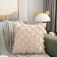 thumbnail image 3 of 2-piece Embrace Pillowcase - Sofa Cushion Cover Decorative Square Pillowcase, Solid color Modern Style Pillowcase, Hidden zipper 18x18" - Apricot color, 3 of 5