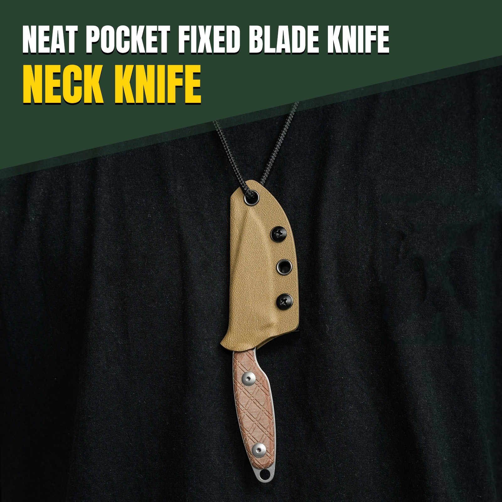 Kizer Muskrat Clip Point Fixed Knife 154CM Blade Micarta Handle With Sheath 1064C1