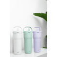 thumbnail image 4 of Zak Designs Sutton Travel Tumbler for On the Go, 30oz Stainless Steel with Vacuum Insulation, Straw Spout, Carry Handle for Cold Drinks (Icicle Mint Green), 4 of 5