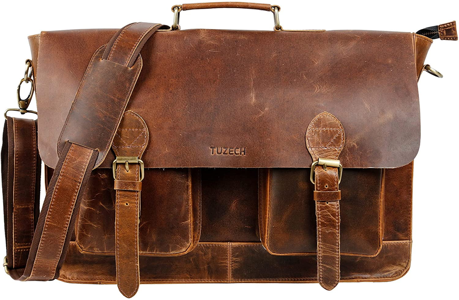 Mens Genuine Vintage Leather Satchel Messenger Man Handbag Laptop Briefcase  Bag 