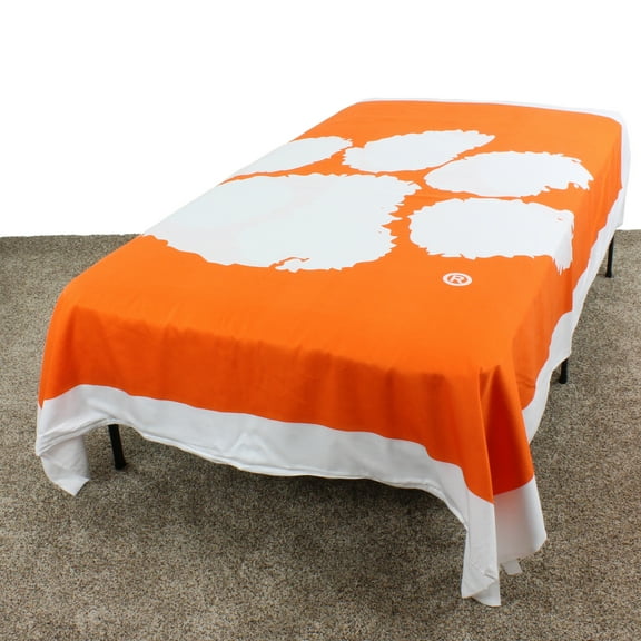 Clemson Tigers Duvet Cover / Summer Blanket, 2 Sided Reversible, 100% Cotton, 68" x 86", Twin