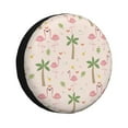 thumbnail image 2 of PUREYAH Cartoon Flamingos Pink Background Rv Spare Tire Cover, Wheel Covers Protectors Universal Fit for Camping Travel Trailer Truck 14 inch, 2 of 6