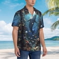 thumbnail image 2 of Lsque Underwater Dolphin pattern Hawaiian Shirt for Men, Unisex Summer Beach Casual Short Sleeve Button Down Shirts-Medium, 2 of 9