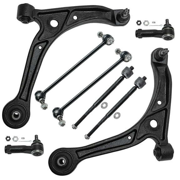 Detroit Axle - Front 8pc Control Arms Kit for Honda Odyssey 2002 2003 2004, 2 Lower Control Arms with Ball Joints 2 Sway Bar Links 4 Outer & Inner Tie Rod Ends Suspension Kit Replacement