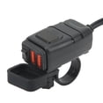 thumbnail image 4 of Cargador USB para motocicleta, adaptador de carga rápida para teléfono cuadrado Dual con voltímetro, resistente al agua, 12V, 4 of 12