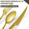 Runfly 20 Piece Hammered Gold Silverware Set, 18/10 Stainless Steel