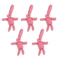 thumbnail image 2 of Conejos pequeños de peluche, decoración en forma de conejito, adorno de Animal bonito para bolsa, rejilla roja y blanca, 5 uds., 2 of 5