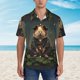 thumbnail image 2 of Fotbe Lotus Leaf Starry Sky Guinea Pig Camisa Hawaiana para Hombre Unisex – Camisa Casual de Verano con Botones de Manga Corta de Algodón y Lino,Small, 2 of 7
